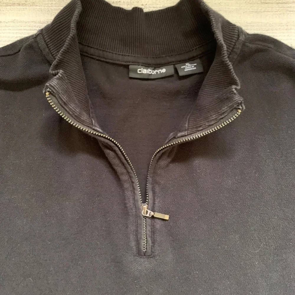 Claiborne Men's Black Long Sleeve Mock Turtleneck Knit XL Pullover